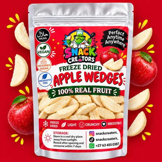 Freeze dried Apple wedges in a 20g pouch